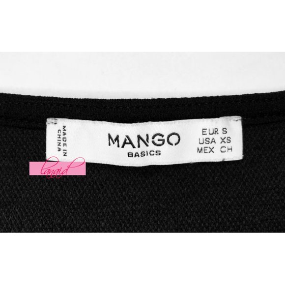 Mango Asian Chinese Oriental Japanese Black Crane Cherry Blossom Shift Dress XS - Picture 7 of 9